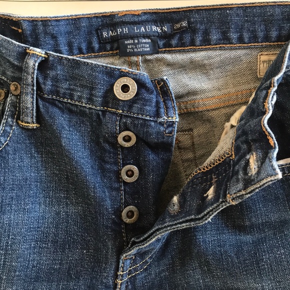 Ralph Lauren Button Fly Straight Leg Jeans - Picture 4 of 4